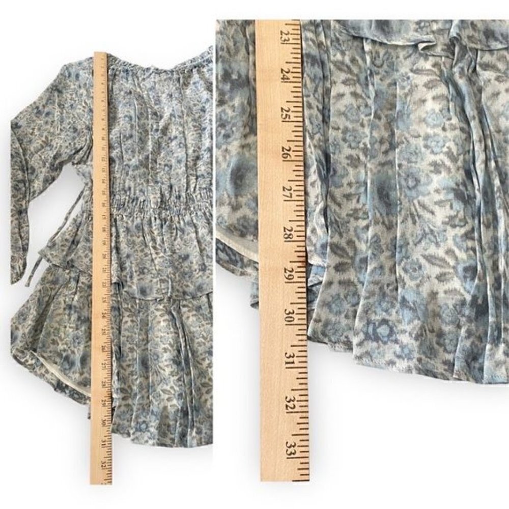 LoveShackFancy Popover‎ Mini Floral Dress in Ocean Breeze  Size P, NWT - Picture 15 of 15